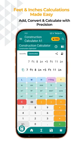 Construction Calculator A1 screenshot 1