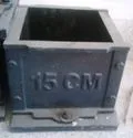 Cast iron concrete cube mould marked 15 cm